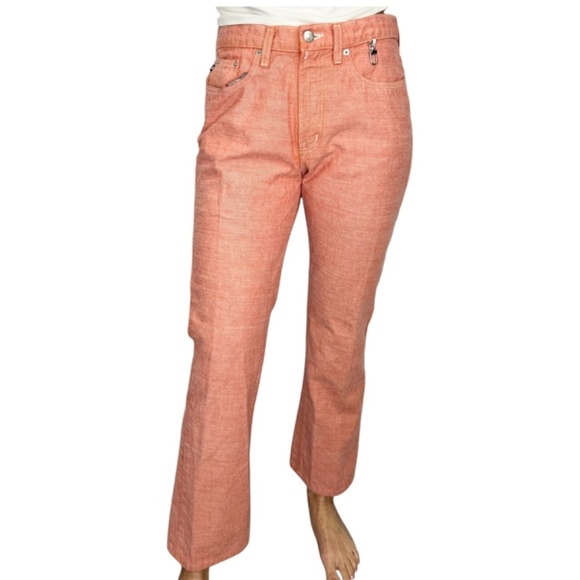 POLO Ralph Lauren 100% cotton high rise salmon pink coral 67 bootcut jeans 10 - Picture 3 of 16